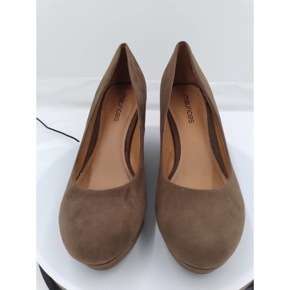 NIB Maurices 3.5" closed toe wedge Tan size 8 - Picture 2 of 6